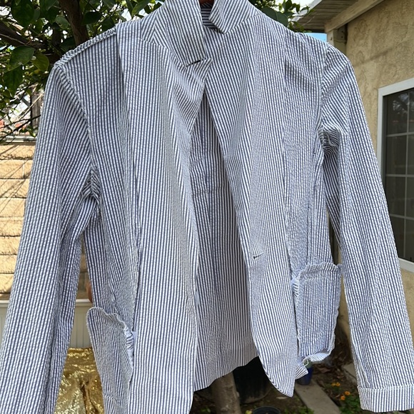 Emma Sofia cotton seersucker blazer 6 - Picture 5 of 8
